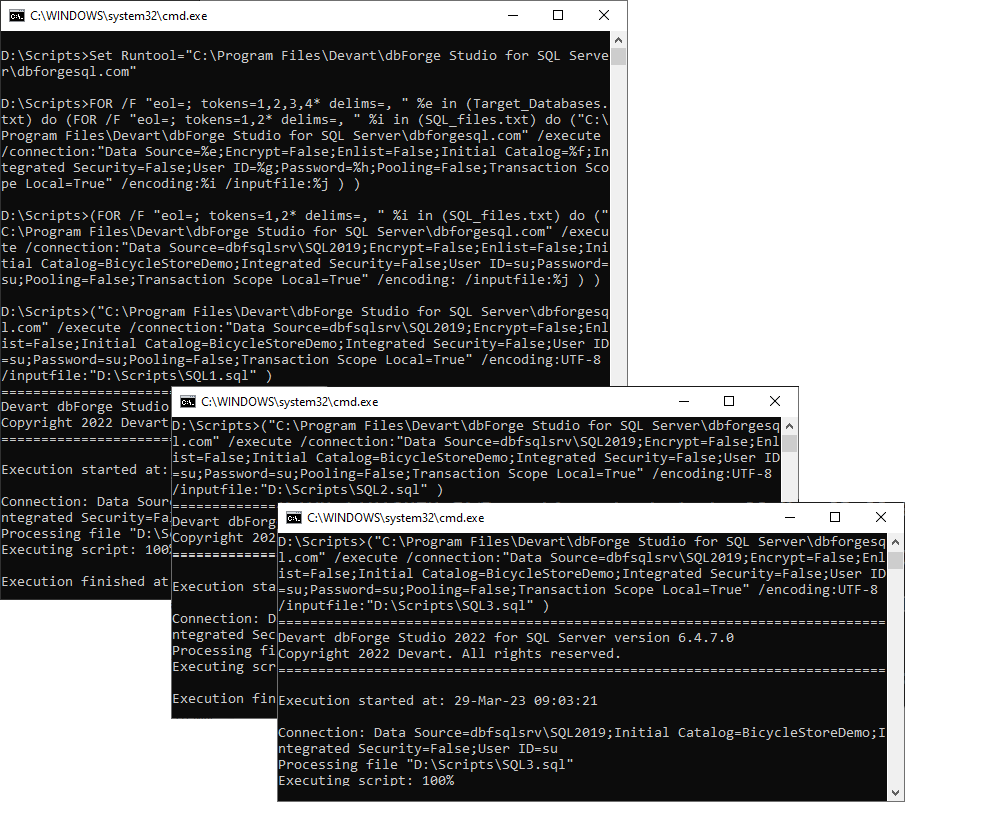 Result of the .bat file execution