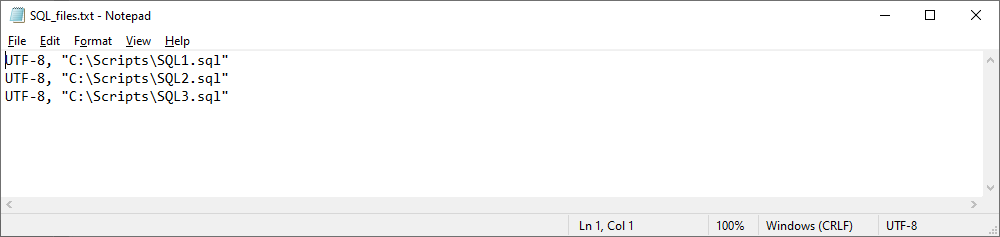 A list of scripts to execute