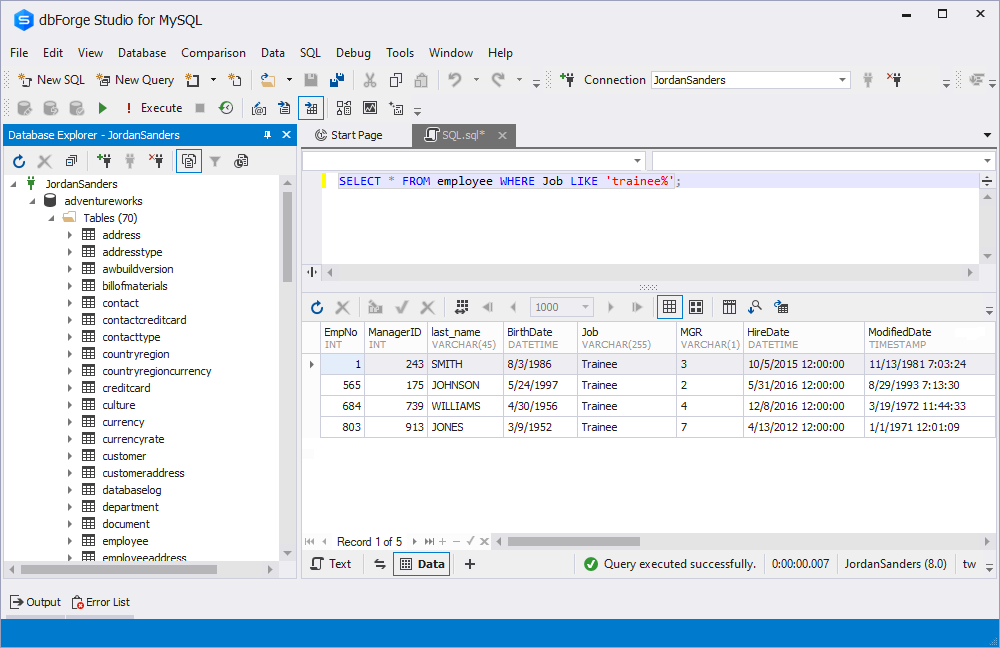 MySQL DELETE LIKE - syntax and examples