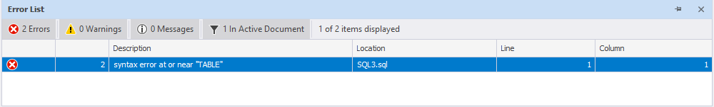 Errors in Google Bard's code thrown by dbForge Studio