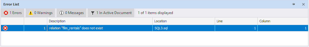 Errors in Google Bard's code displayed in dbForge Studio for PostgreSQL