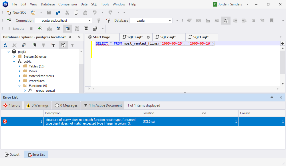 Run the code created by ChatGPT in dbForge Studio for PostgreSQL
