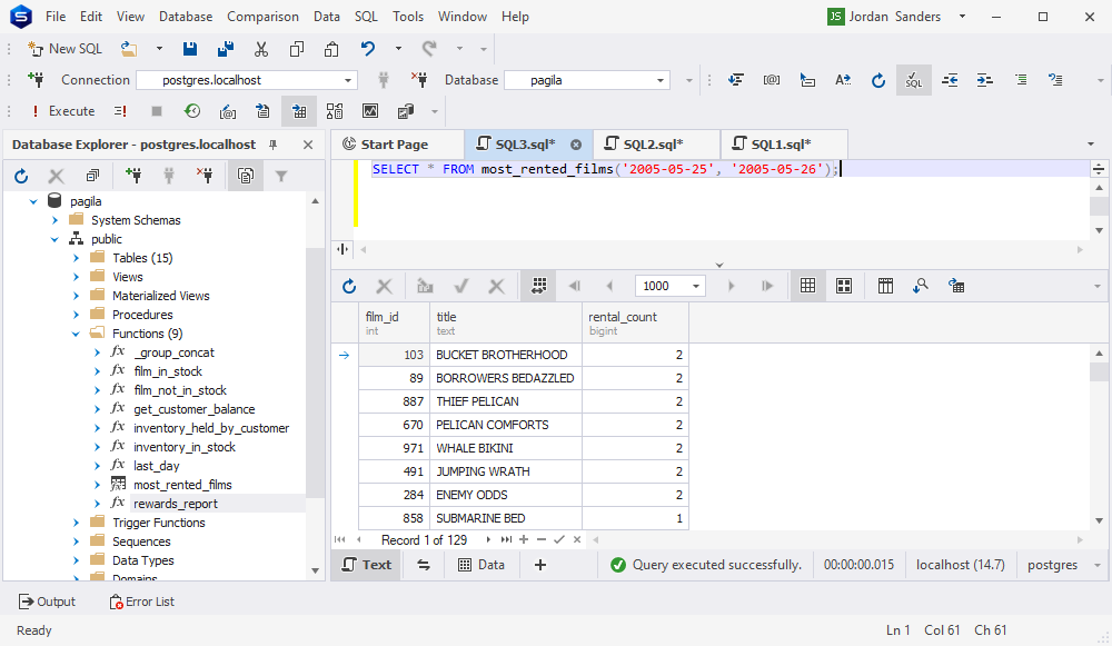 Validate the code created by ChatGPT in dbForge Studio for PostgreSQL