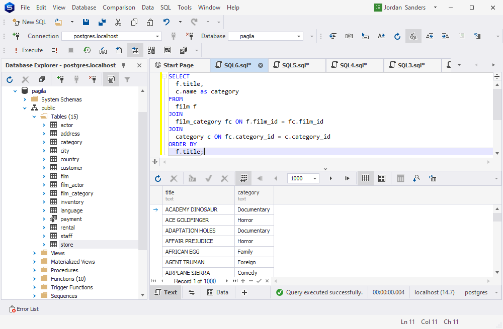 Validate JOIN created by ChatGPT in dbForge Studio for PostgreSQL