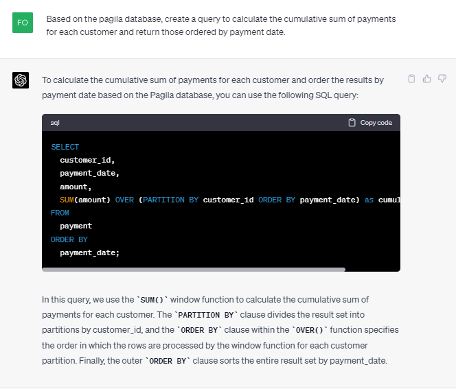 ChatGPT - create a Window function