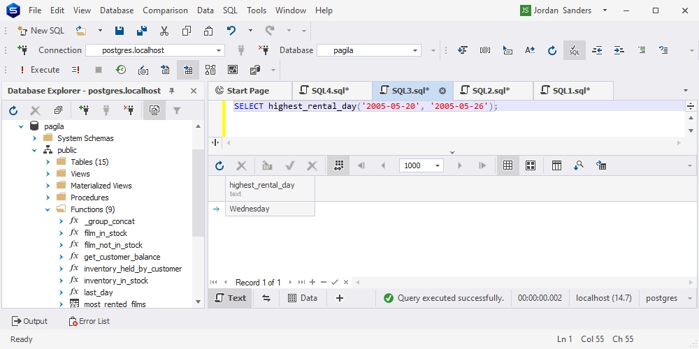 Validate date function created by ChatGPT-4 in dbForge Studio for PostgreSQL