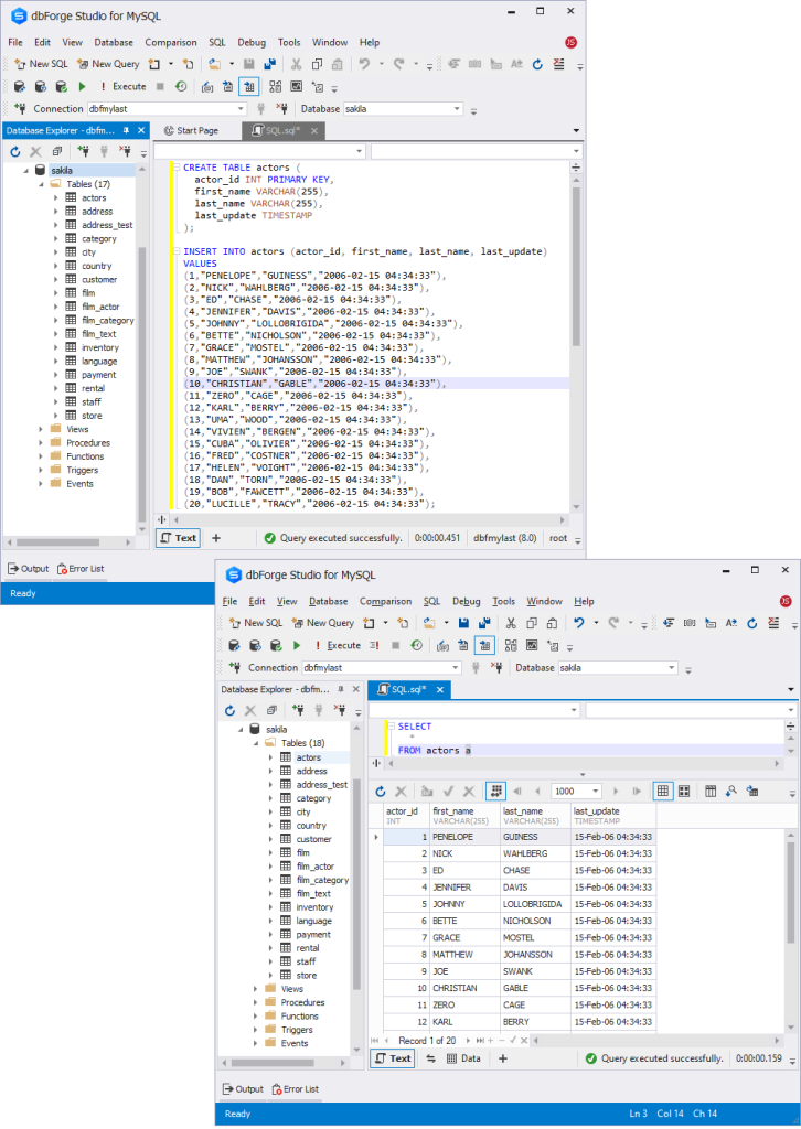 Load data from CSV to MySQL using dbForge Studio for MySQL