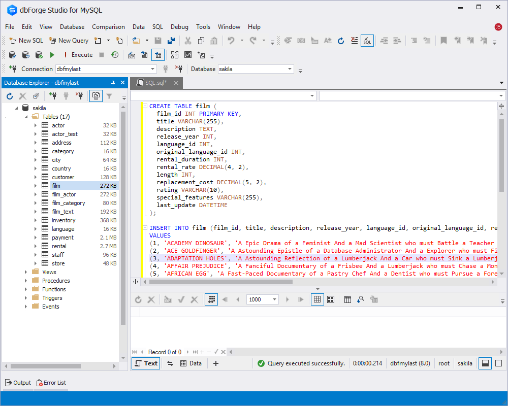 Run query to import data from Excel to MySQL