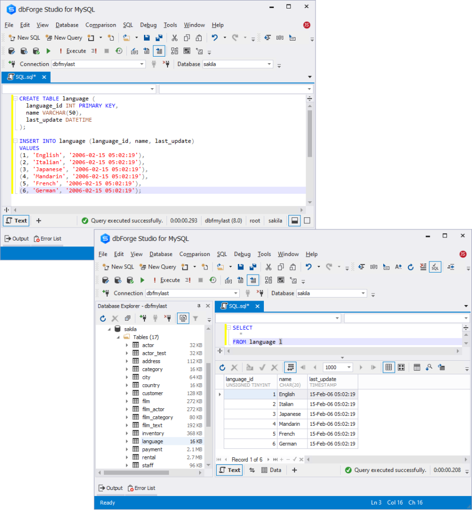 Import Google spreadsheet to MySQL with dbForge Studio for MySQL
