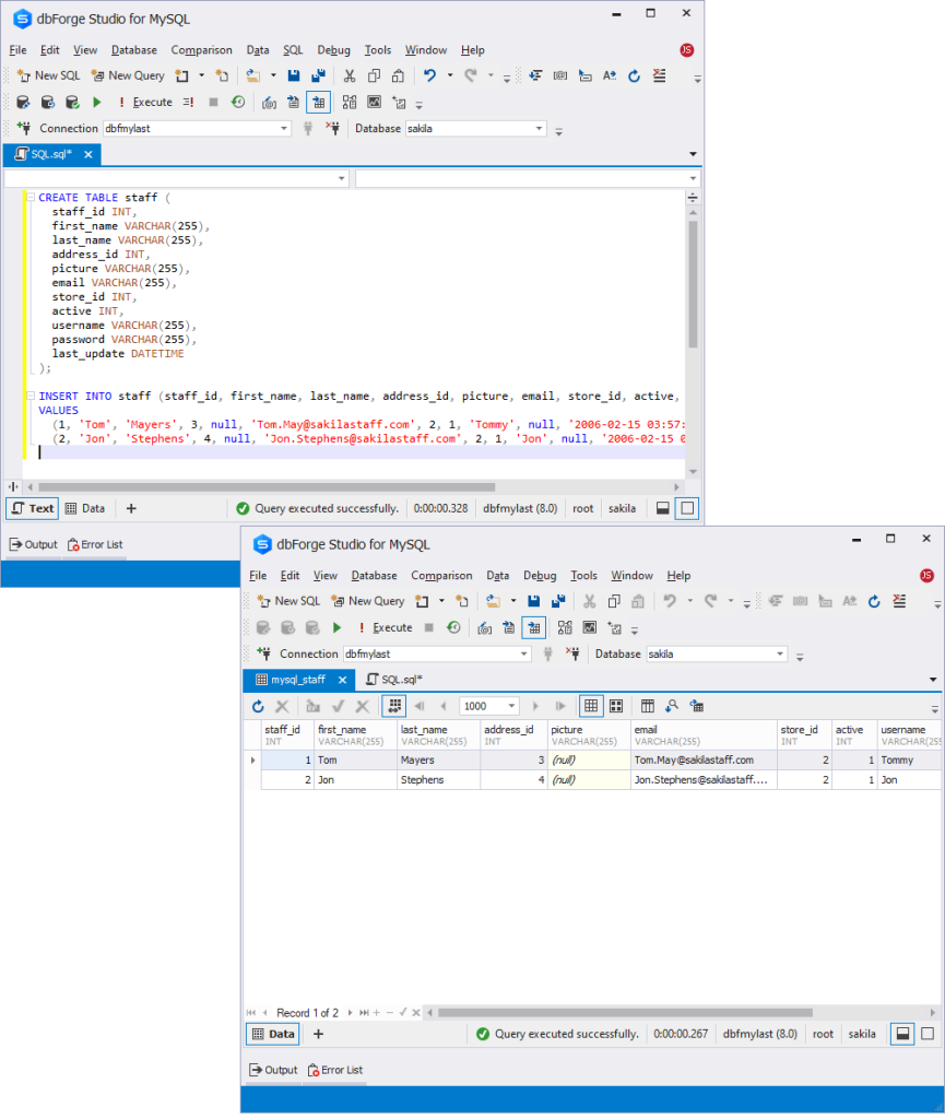 Successful import of JSON to MySQL database