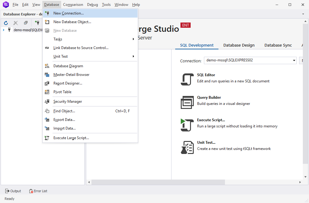 Connect to the Azure SQL database on Heroku from dbForge Studio for SQL Server