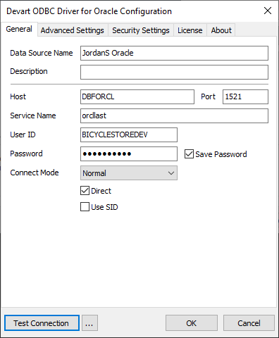 Configure Devart ODBC driver for Oracle