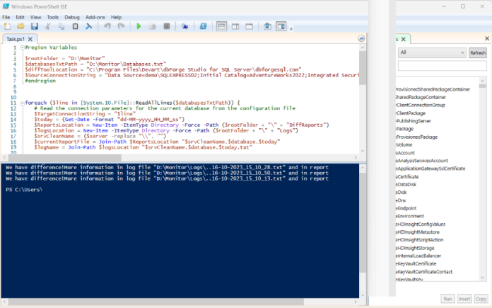 Multiple Database Comparisons using PowerShell script