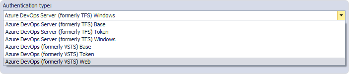 Choose the authentication type