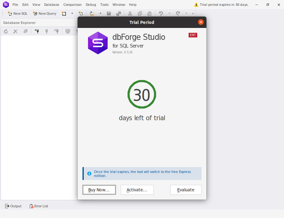Run dbForge Studio for SQL Server on Linux