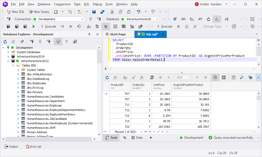 dbForge Studio for SQL Server - PARTITION BY in SQL queries