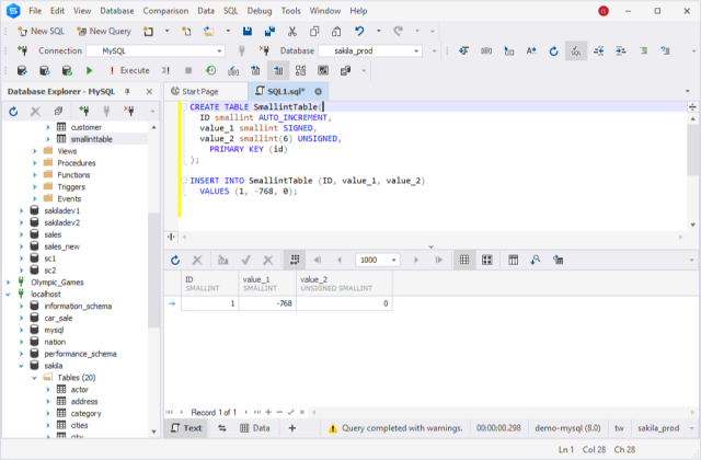 MySQL INT (INTEGER) Data Types with Different Examples