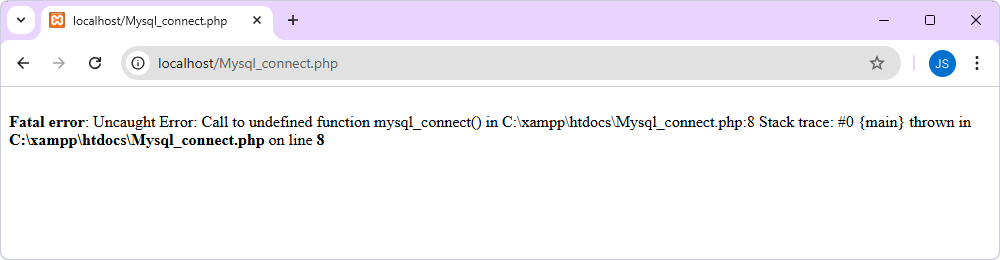 Uncaught error