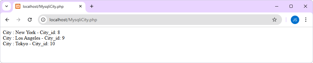 The result in PHP