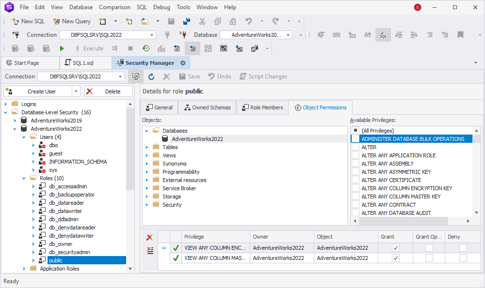 Manage object permissions