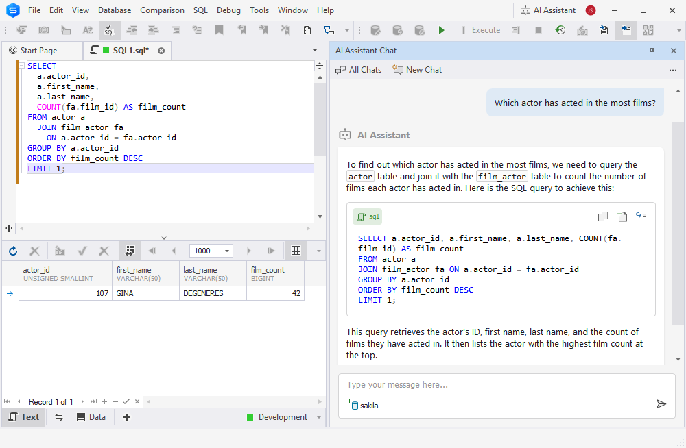 dbForge AI Assistant