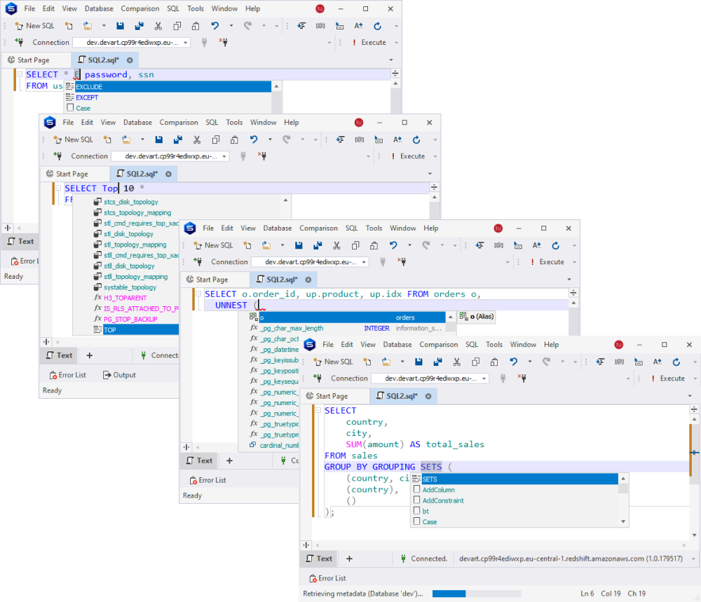 Support for Redshift-specific SELECT-related constructs