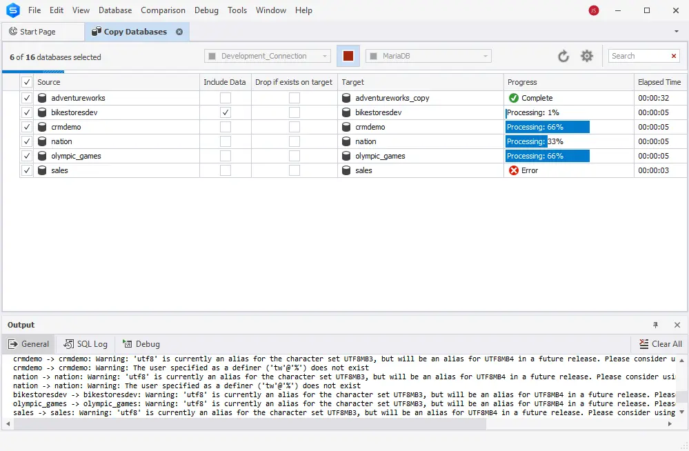 dbForge Studio for MySQL is alternative to Workbench - Copy Database