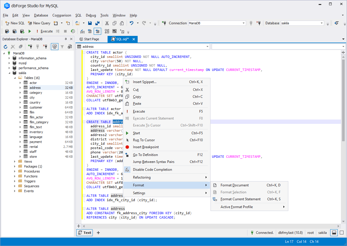 Install MariaDB developer tool - Intelligent SQL Coding