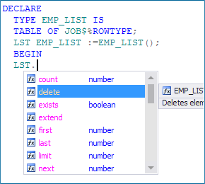 Prompt on Built-in methods of Table Type