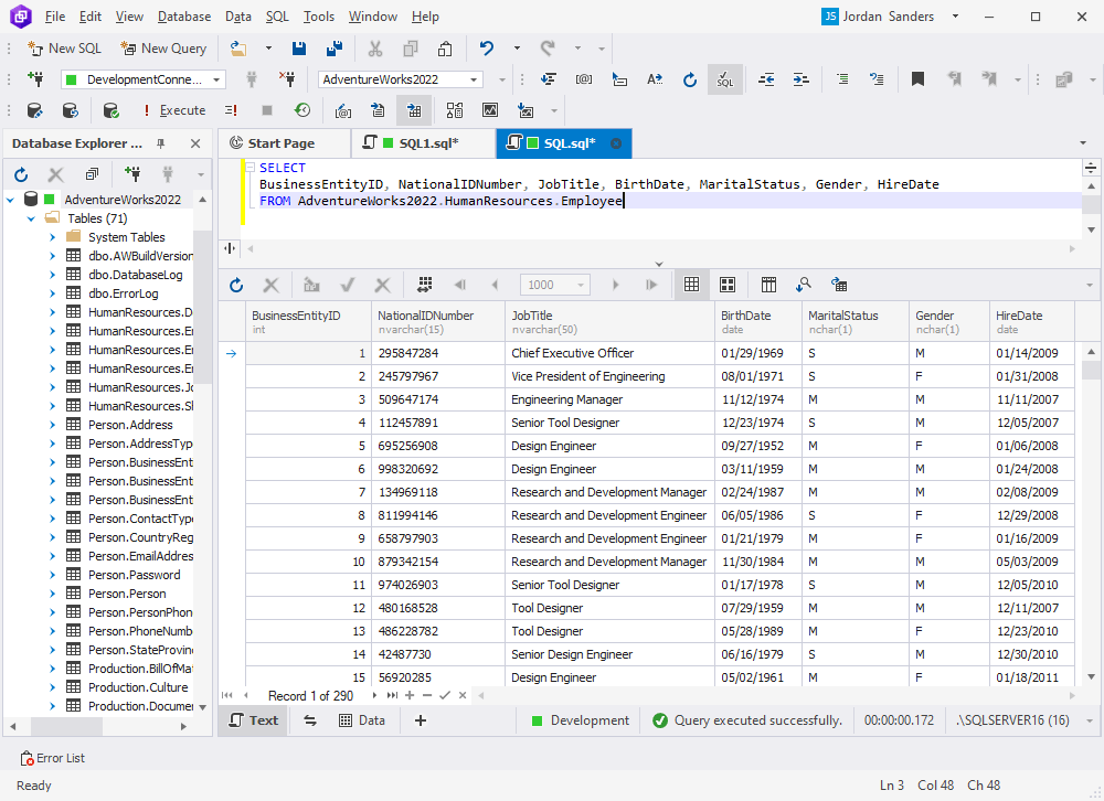 dbForge Query Builder - Hide columns in the grid