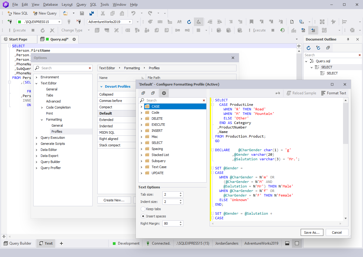 Query Builder for SQL Server - SQL Editing and Execution