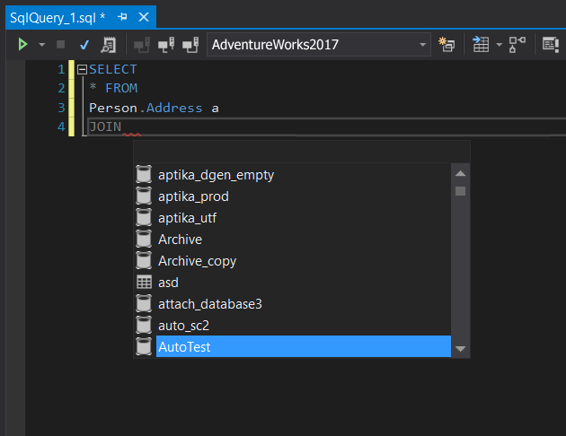 Visual Studio JOIN suggestion