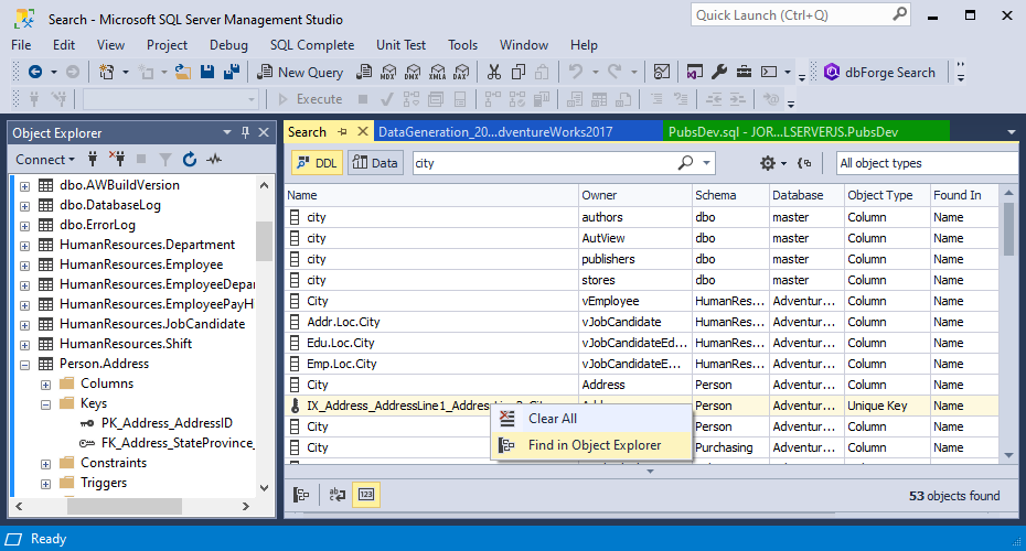 SQL Server Management Studio plugins - Index Manager