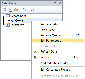 Edit Parameters of a Query