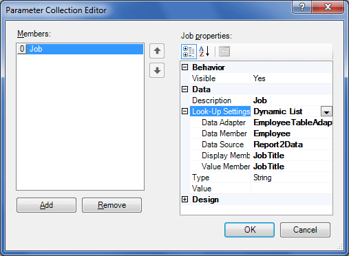 Parameters Collection Editor