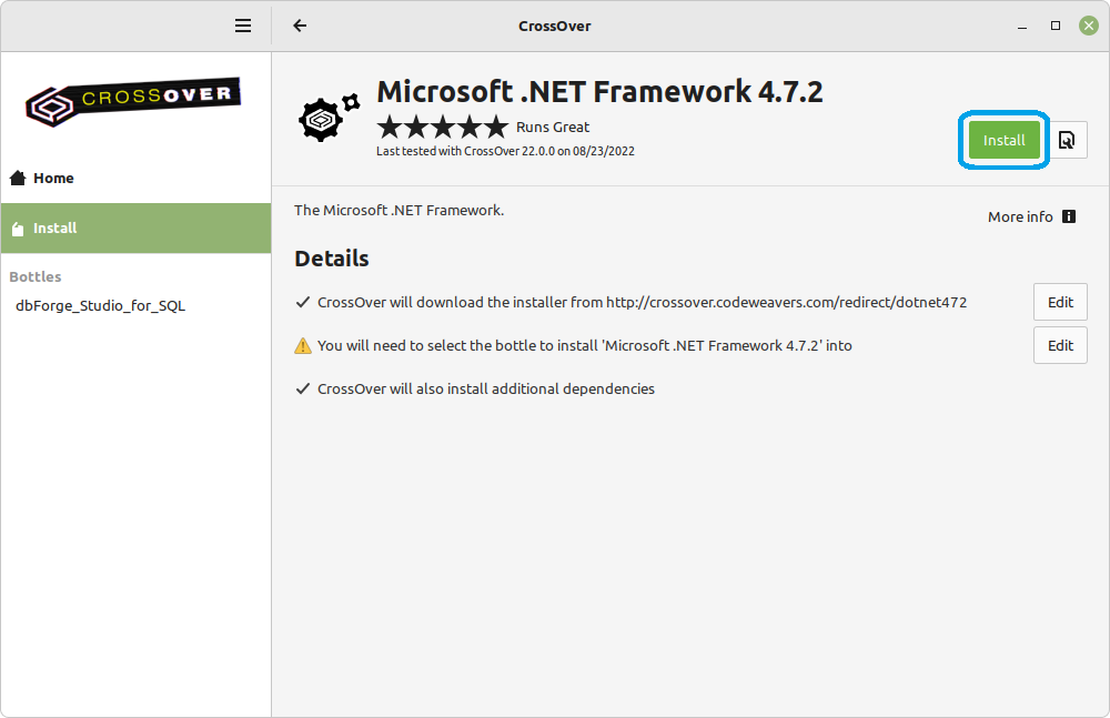 Continue installation .NET Framework 4.7.2 package