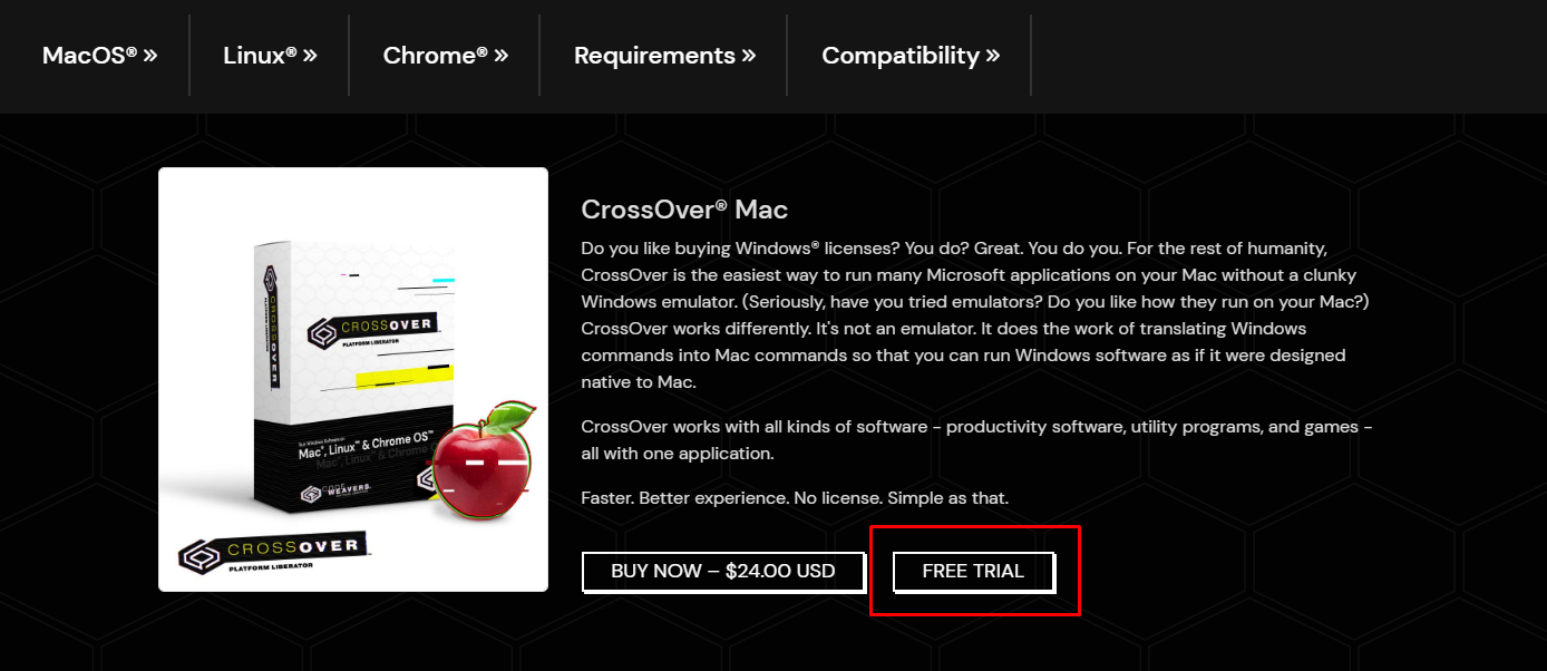 Download the CrossOver Mac installation