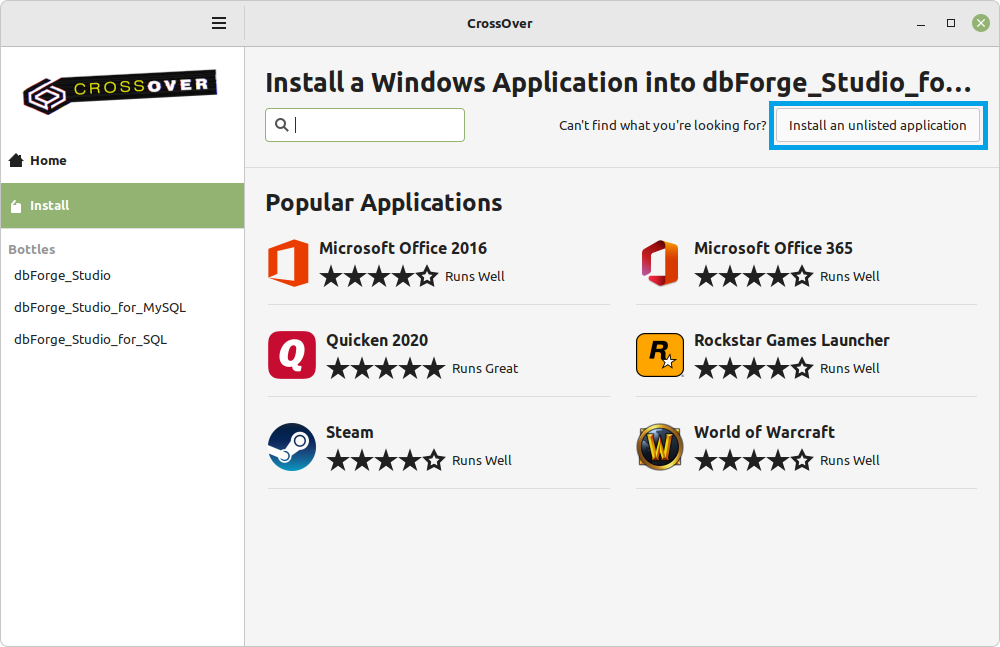Install a Windows Application