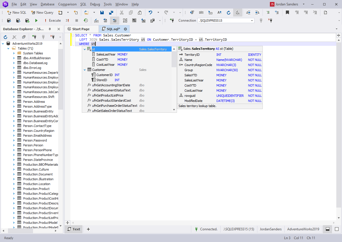 Database development tools: Design