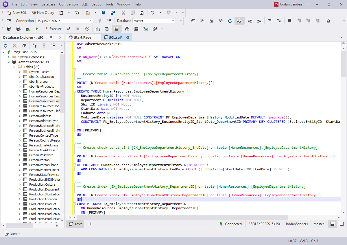 Visual SQL Editor - Colorized Statements