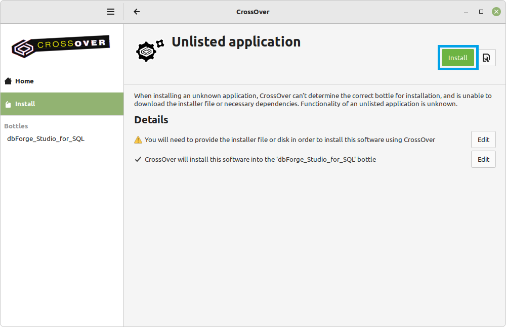 Unlisted Application