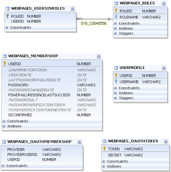 ASP.NET ExtendedMemberShip database schema