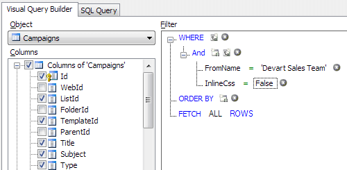 Query Builder in Excel