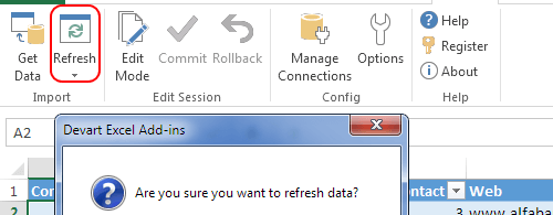 Instantly refresh data from the database