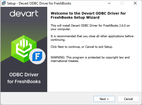 Devart ODBC Driver for FreshBooks Windows 11 download