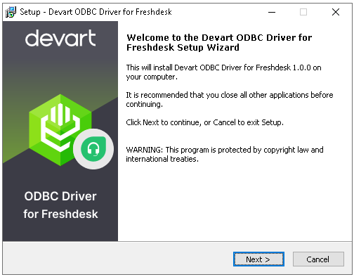 Windows 7 Devart ODBC Driver for Freshdesk 1.3.2 full