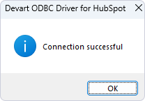 HubSpot connection successful