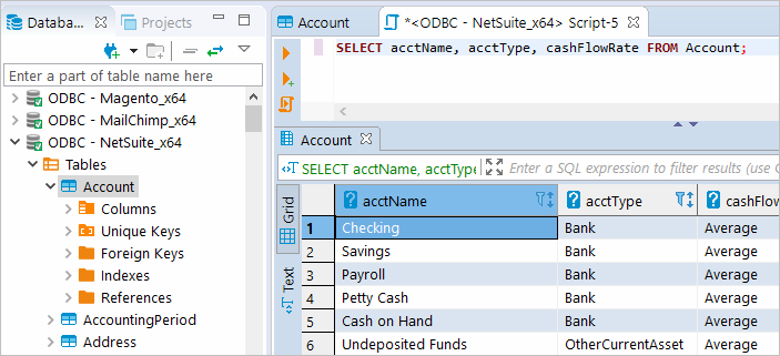 Execute SQL query in DBeaver against NetSuite database