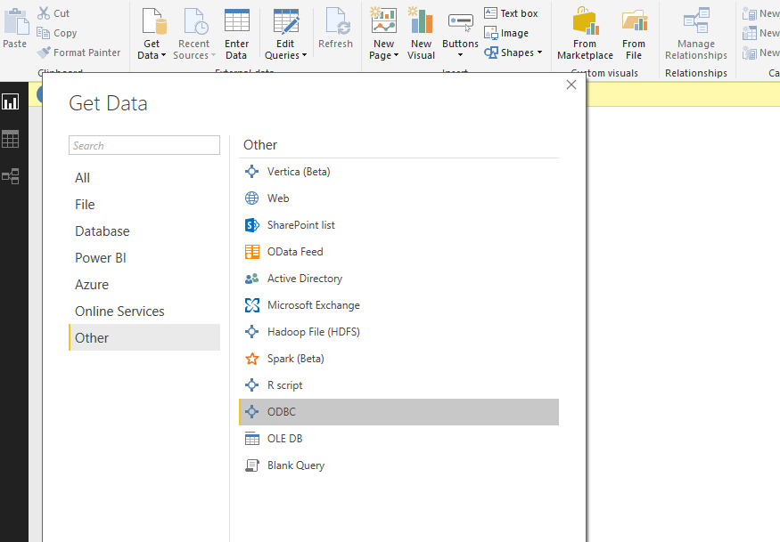 Install the ODBC driver for Power BI