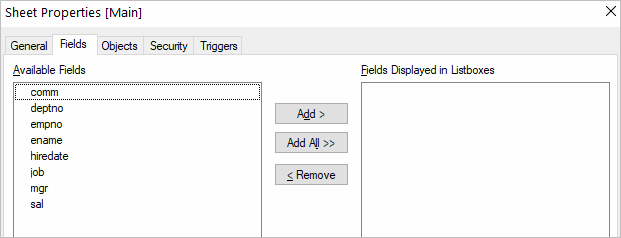 QlikView Select Fields